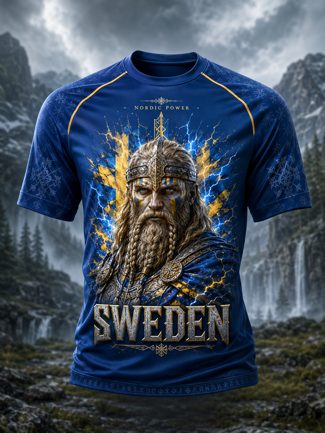 Herrens svenska vikingar Kort ärm T-shirt