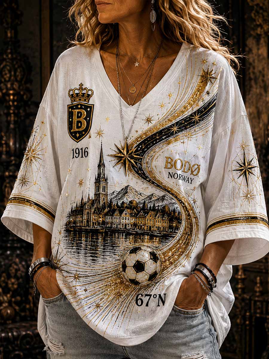 Kvinner Bodø1916 Tradisjonelt lag Skriv ut T-shirt