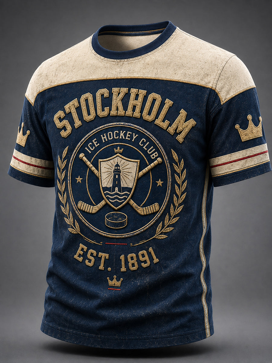 Mäns Djurgården Hockey Sverige Korta ärmar T-shirt