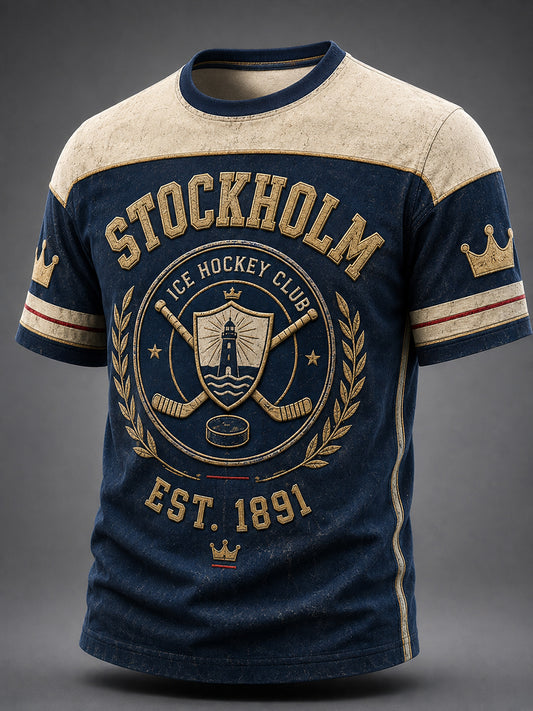 Mäns Djurgården Hockey Sverige Korta ärmar T-shirt