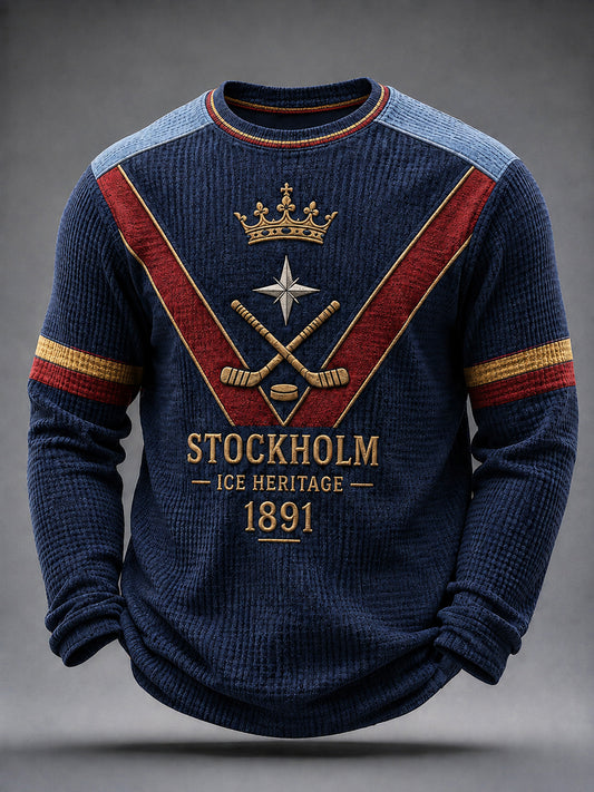 Herrarnas Djurgården Ishockey “Glory” Klassisk Våffelstickad T-shirt