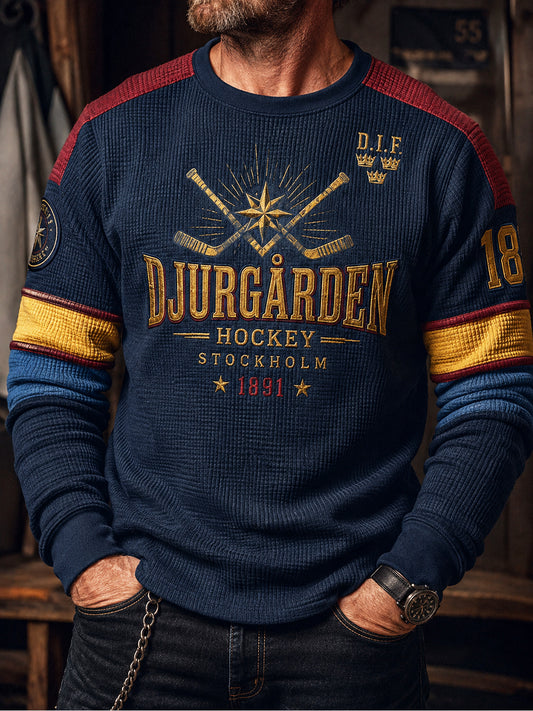 Retro Djurgården Hockey Classic Våffelvävd T-shirt