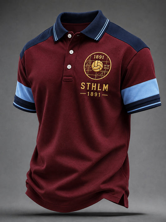 Retro Djurgården Fotboll Classic Patchwork Polo tröj