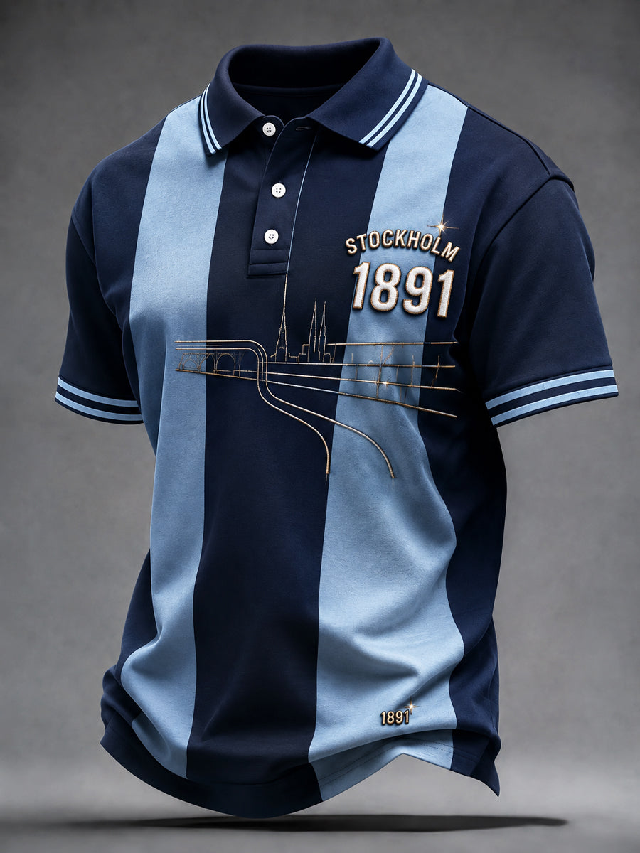 Retro Djurgården Fotboll klassisk randiga Polo tröj