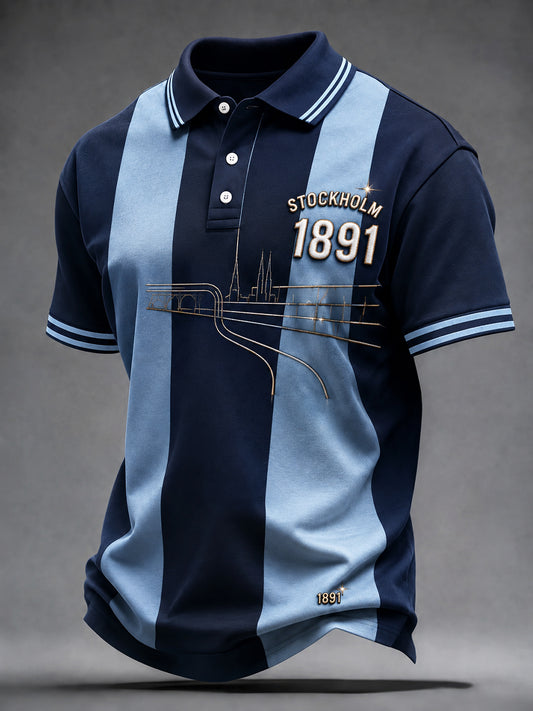Retro Djurgården Fotboll klassisk randiga Polo tröj