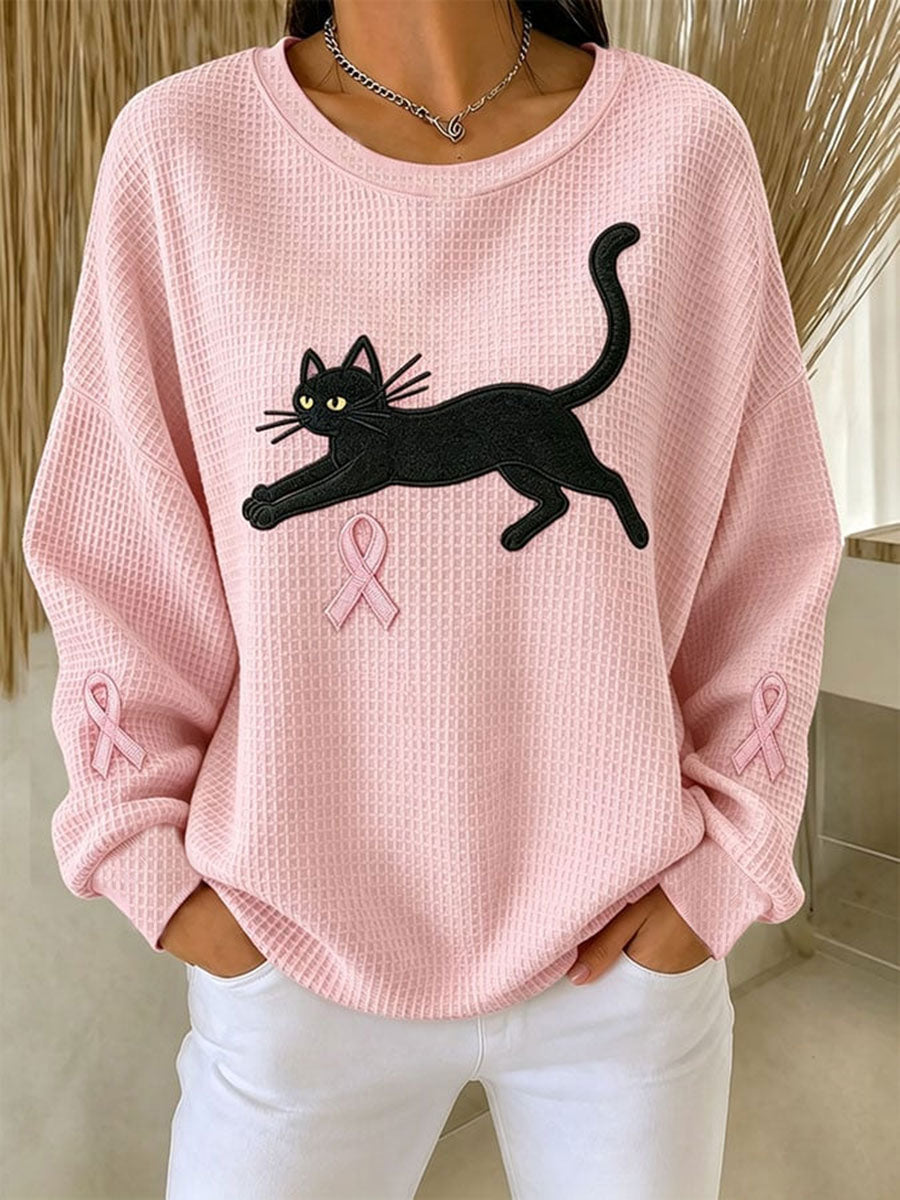Kvinnors bröstcancer medvetenhet Print Sweatshirt