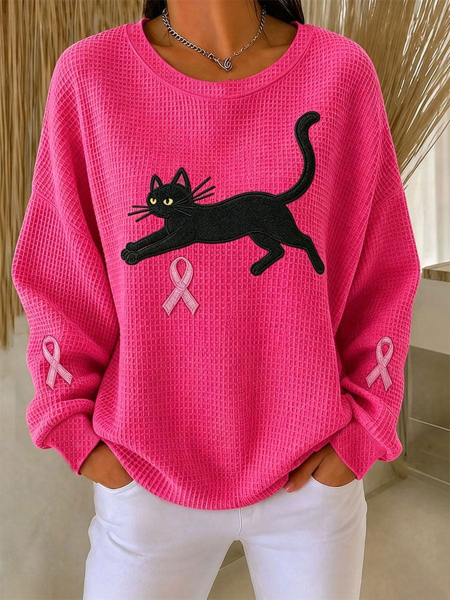 Kvinnors bröstcancer medvetenhet Print Sweatshirt