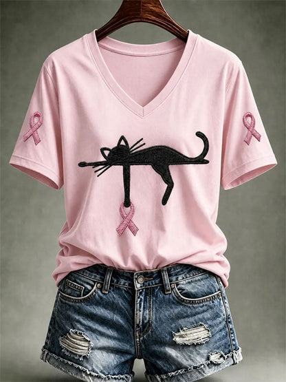 Kvinnors bröstcancer medvetenhet Skriv ut kortärmad T-shirt