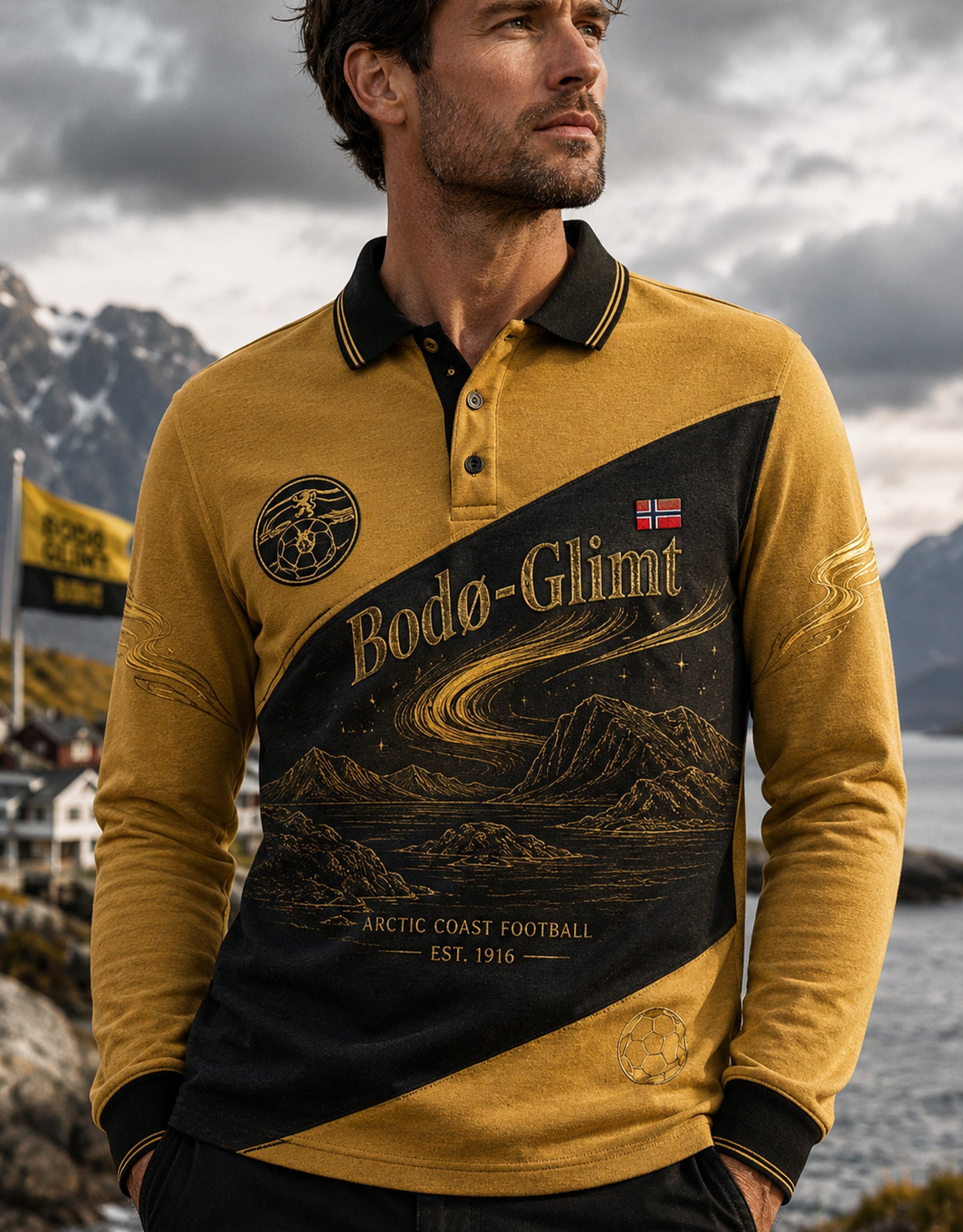 Menns fotballpolo fra Bodø/Glimt med lange ermer