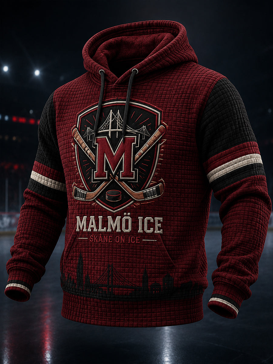 Herrligan i ishockey i Sverige Malmö Redhawks Entusiaster Överskottsstorlek Löparegenskuddad Hoodie med fickor