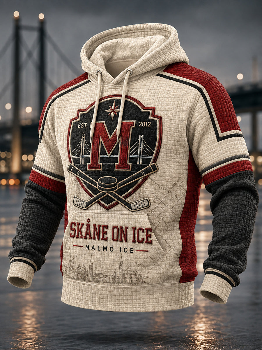 Herrligan i ishockey i Sverige Malmö Redhawks Entusiaster Överskottsstorlek Löparegenskuddad Hoodie med fickor