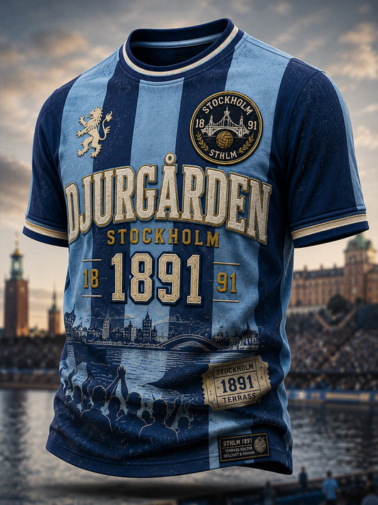 Herrarnas svenska fotboll Djurgården-supporter-kärlek kortärmad t-shirt