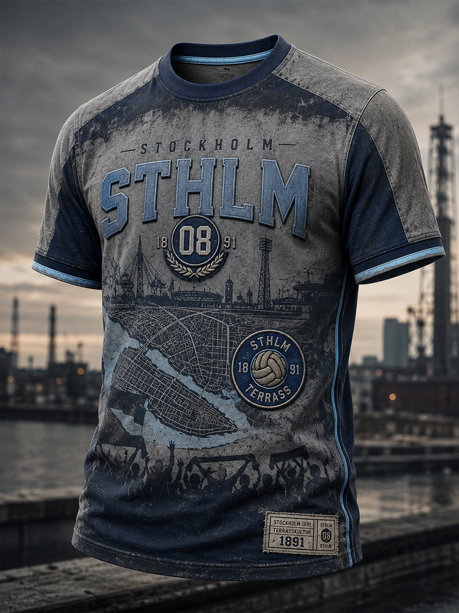 Herrarnas svenska fotboll Djurgården-supporter-kärlek kortärmad t-shirt