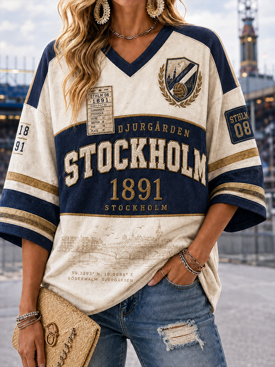 Damer Svensk Fotboll Djurgården Fans Älskling V-ringning Långärmad