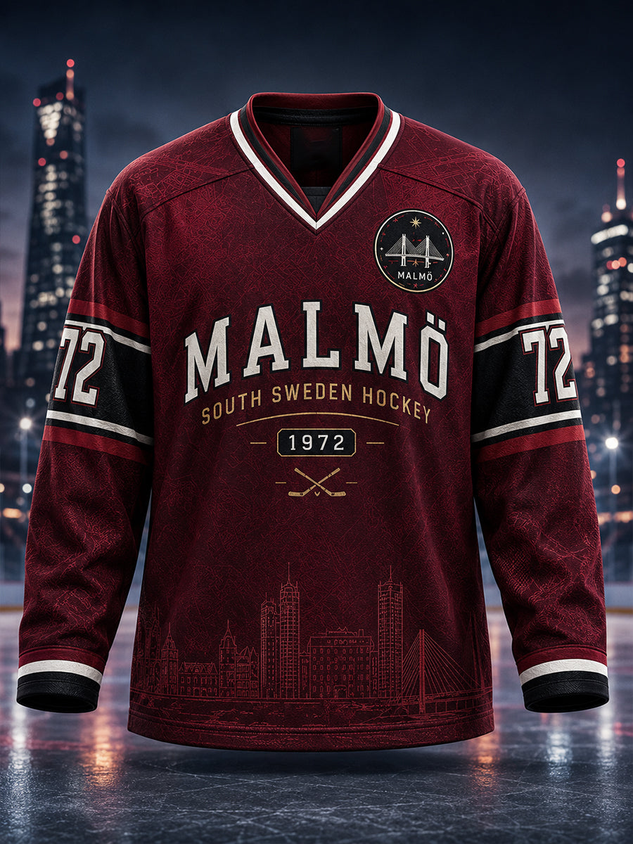 Herrarnas svenska ishockeytröja Malmö Redhawks Fans Lover Våffeltröja med lång ärm