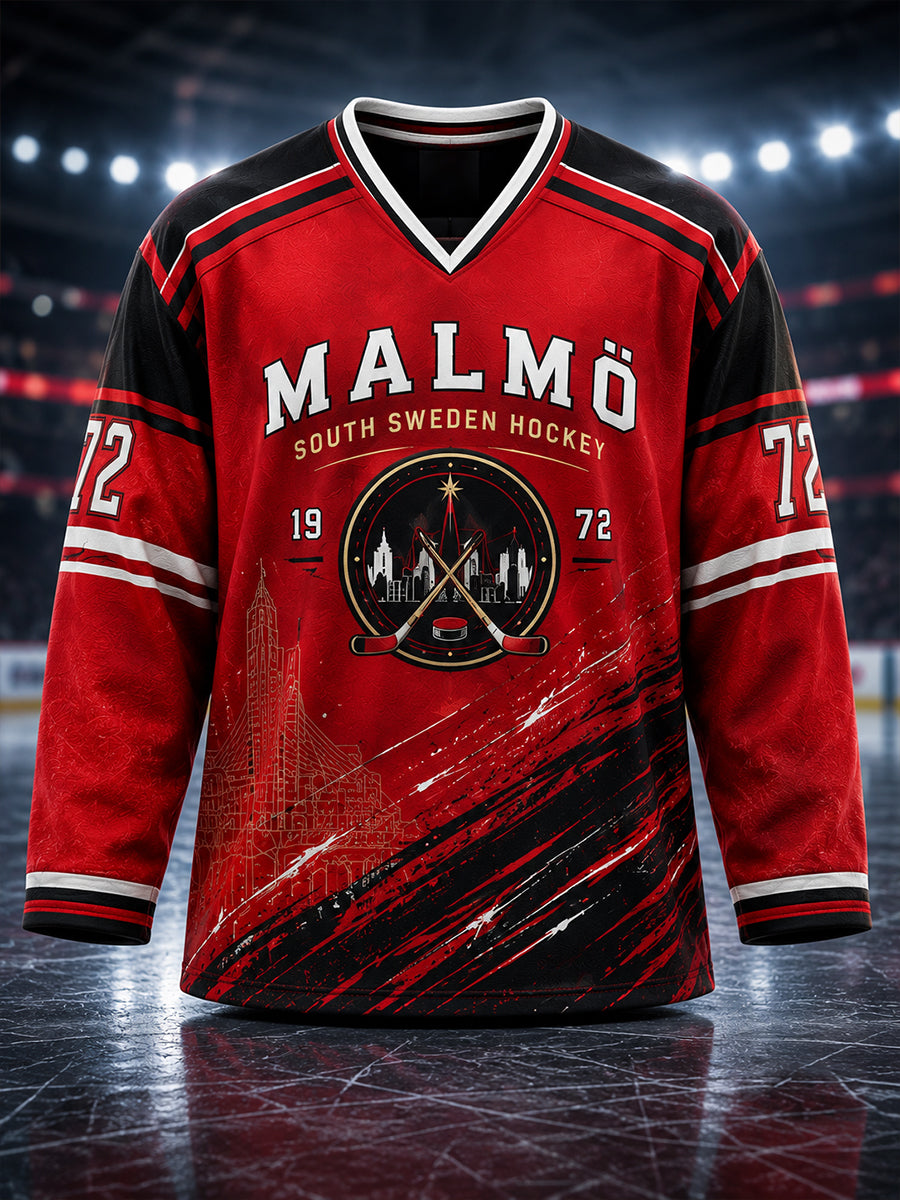 Herrarnas svenska ishockeytröja – Malmö Redhawks-fans favorit – långärmad t-shirt