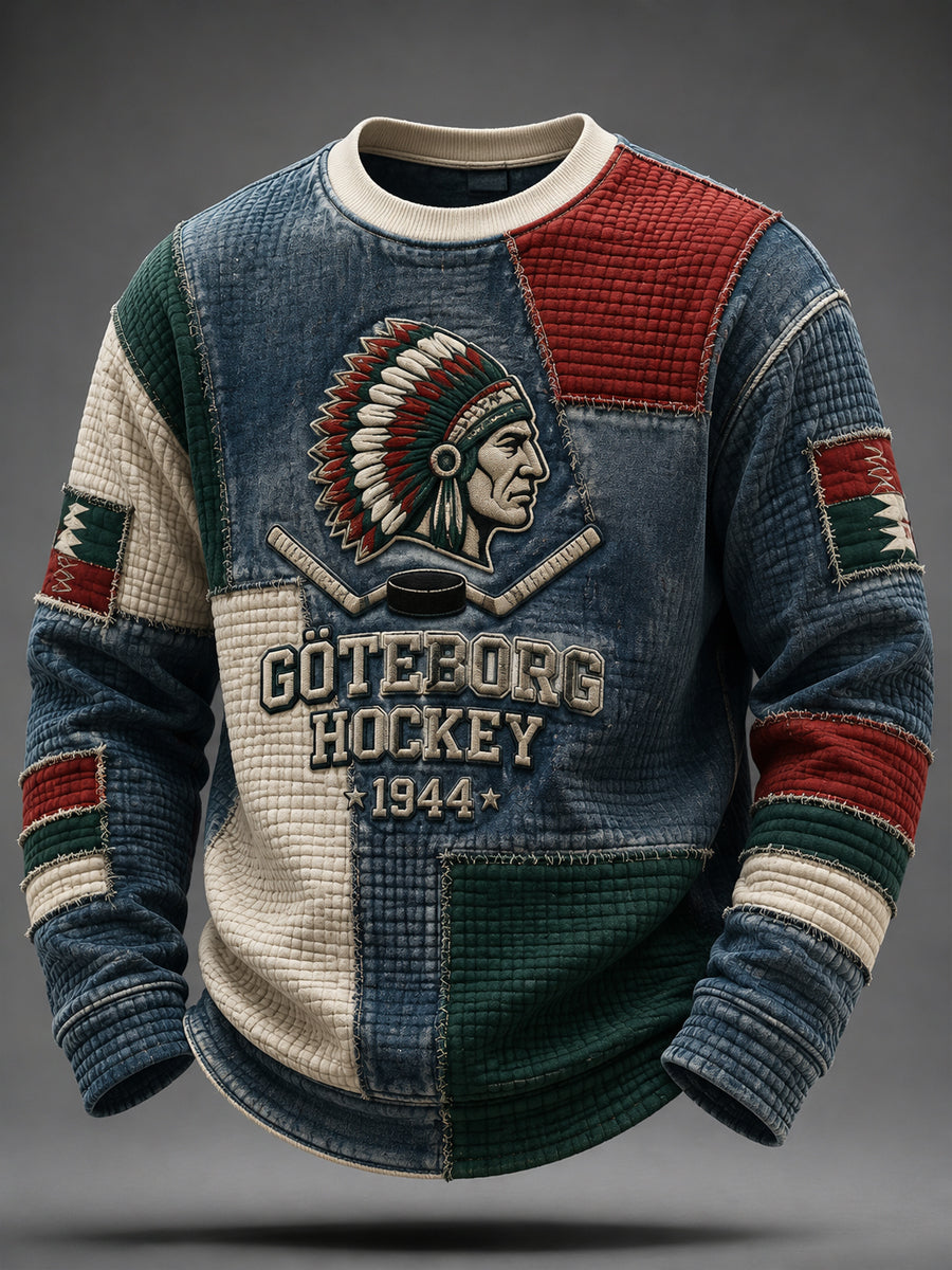 Herrtröja i vafelvävd kvalitet med Göteborg Classic Hockey-motiv från 1944