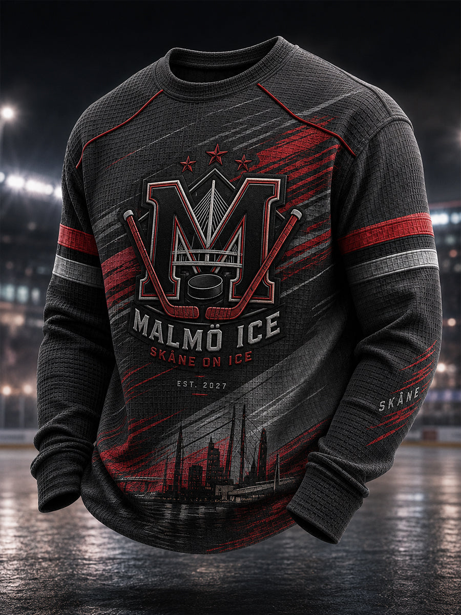 Herrarnas svenska ishockeytröja Malmö Redhawks – favorit för waffelmönstrade långärmade tröjor