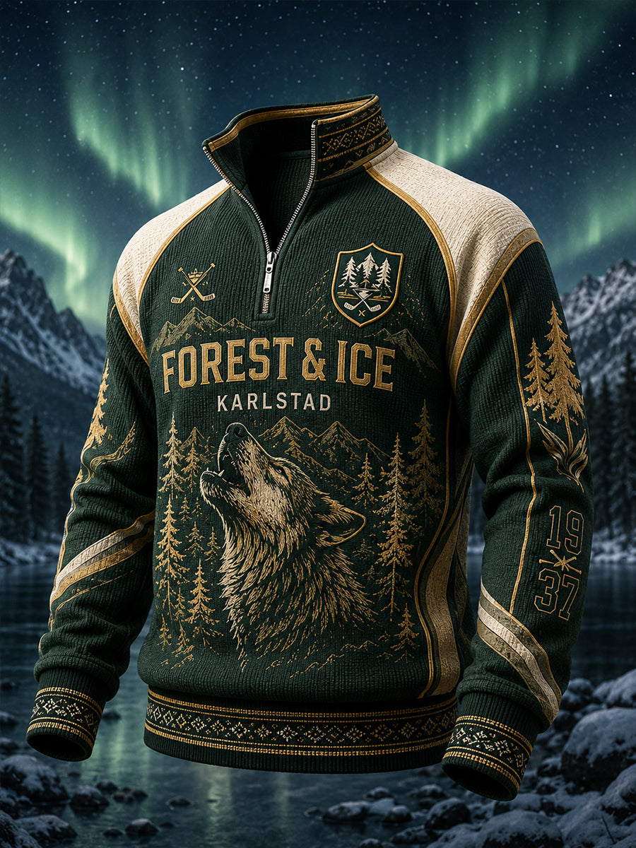 Herrarnas svenska ishockeytröja Färjestad BK Waffle långärmad t-shirt för fans och älskare