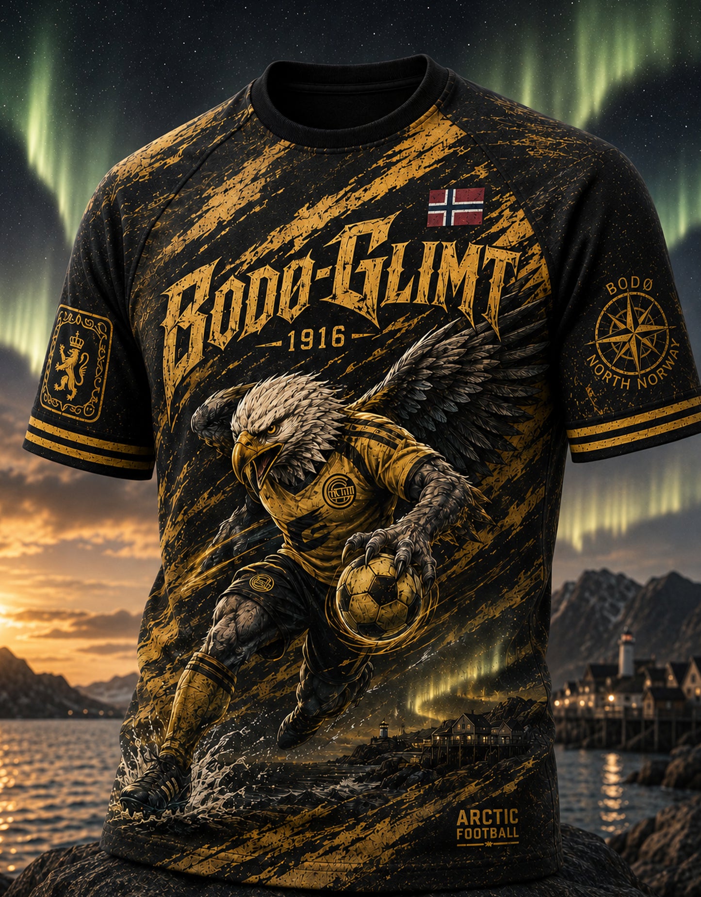 Herre-Norge fotball Bodø/Glimt-t-skjorte med korte ermer