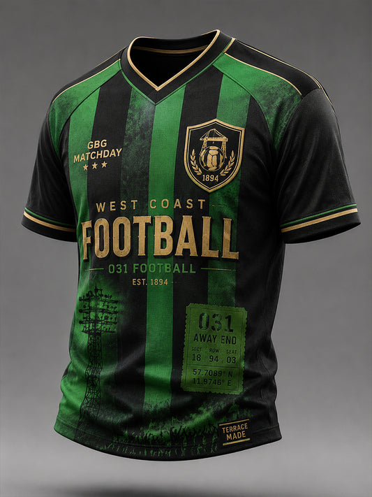 Herrarnas svenska fotboll T-shirt med V-ringning för GAIS-supportrar och fotbollsälskare