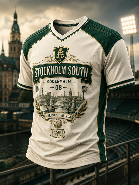 Herrarnas svenska fotboll Hammarby fans älskare V-ringad t-shirt