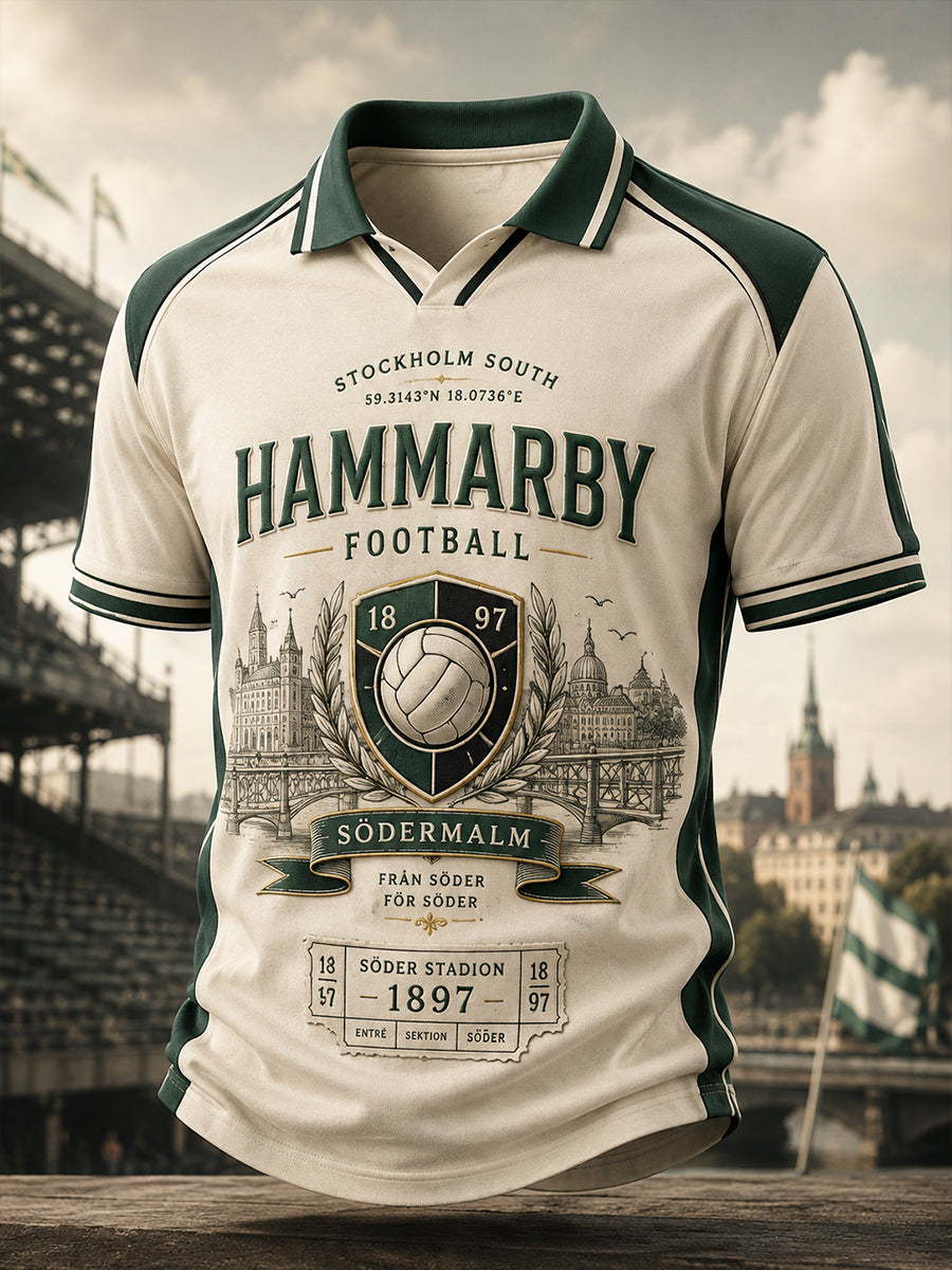 Herrarnas svenska fotbollströja med Hammarby-tema för fans och älskare, kortärmad tröja