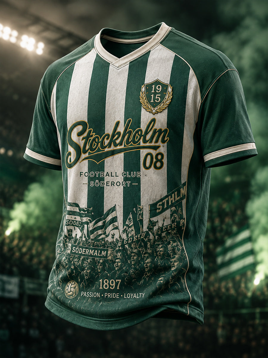 Herrarnas svenska fotboll Hammarby fans älskare V-ringad t-shirt