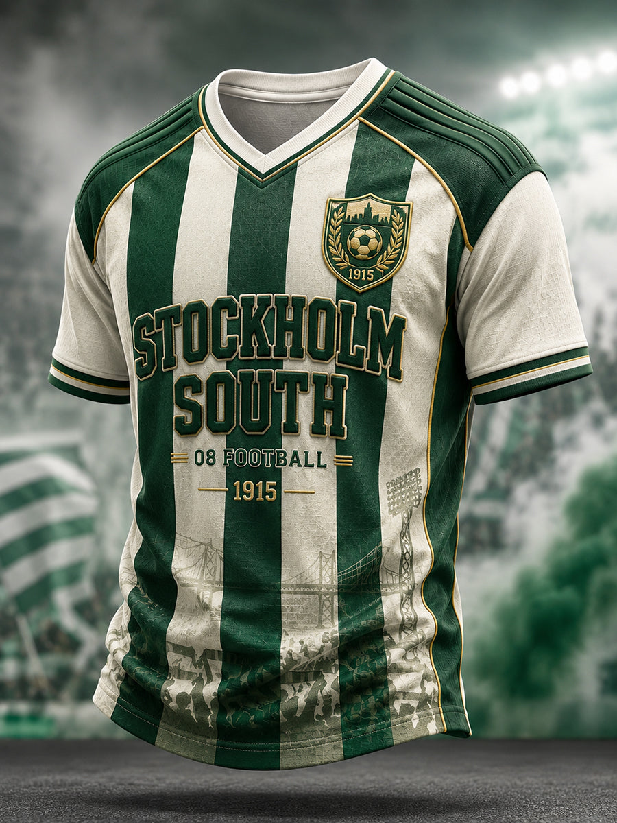 Herrarnas svenska fotboll Hammarby fans älskare V-ringad t-shirt