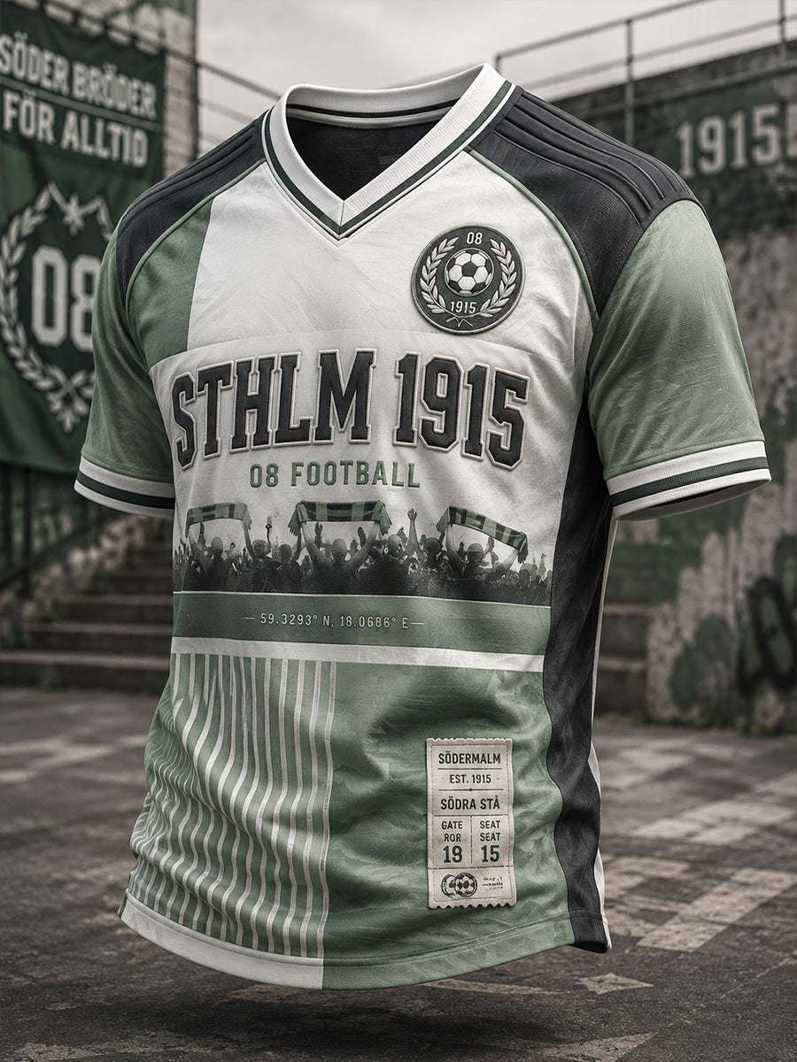 Herrarnas svenska fotboll Hammarby fans älskare V-ringad t-shirt
