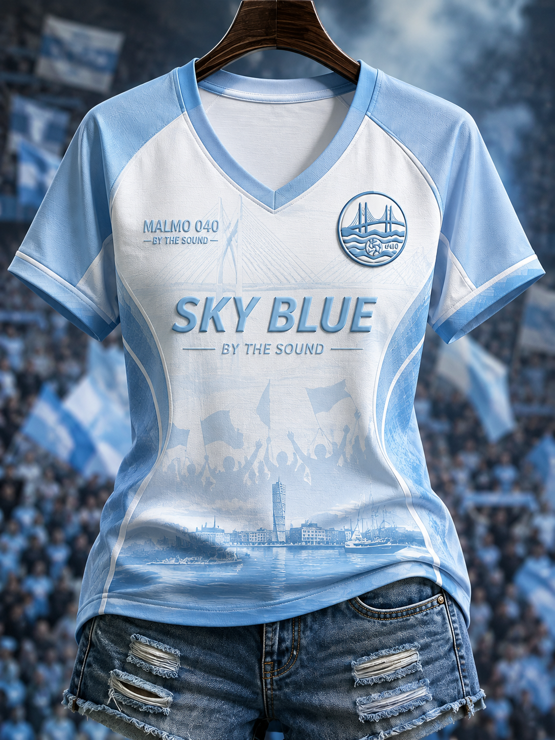 Damer Malmö FF V-ringad axellös kortärmad t-shirt