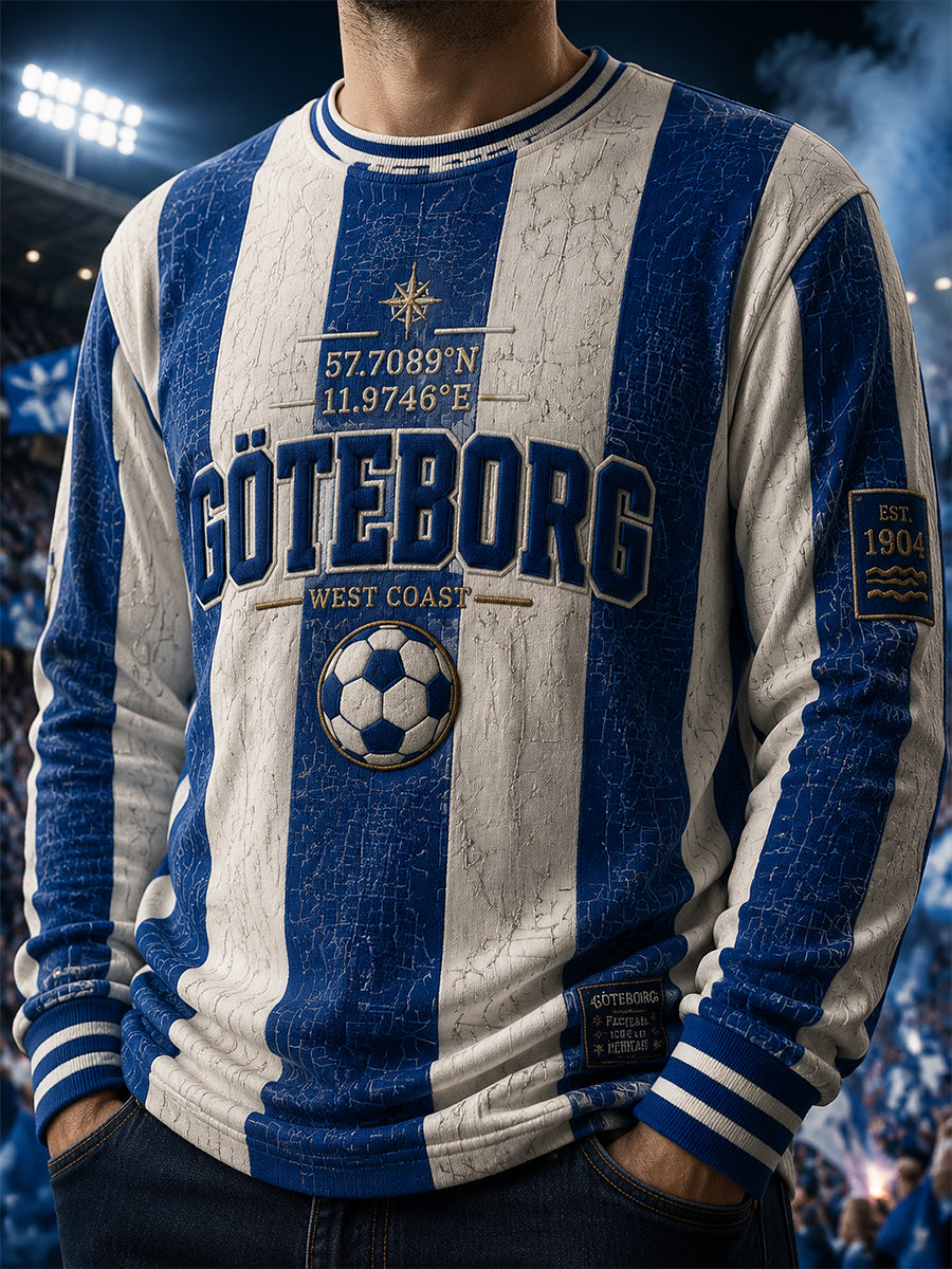 Herrtröja med rund halsringning i retrostil från IFK Göteborg – för fotbollsentusiaster