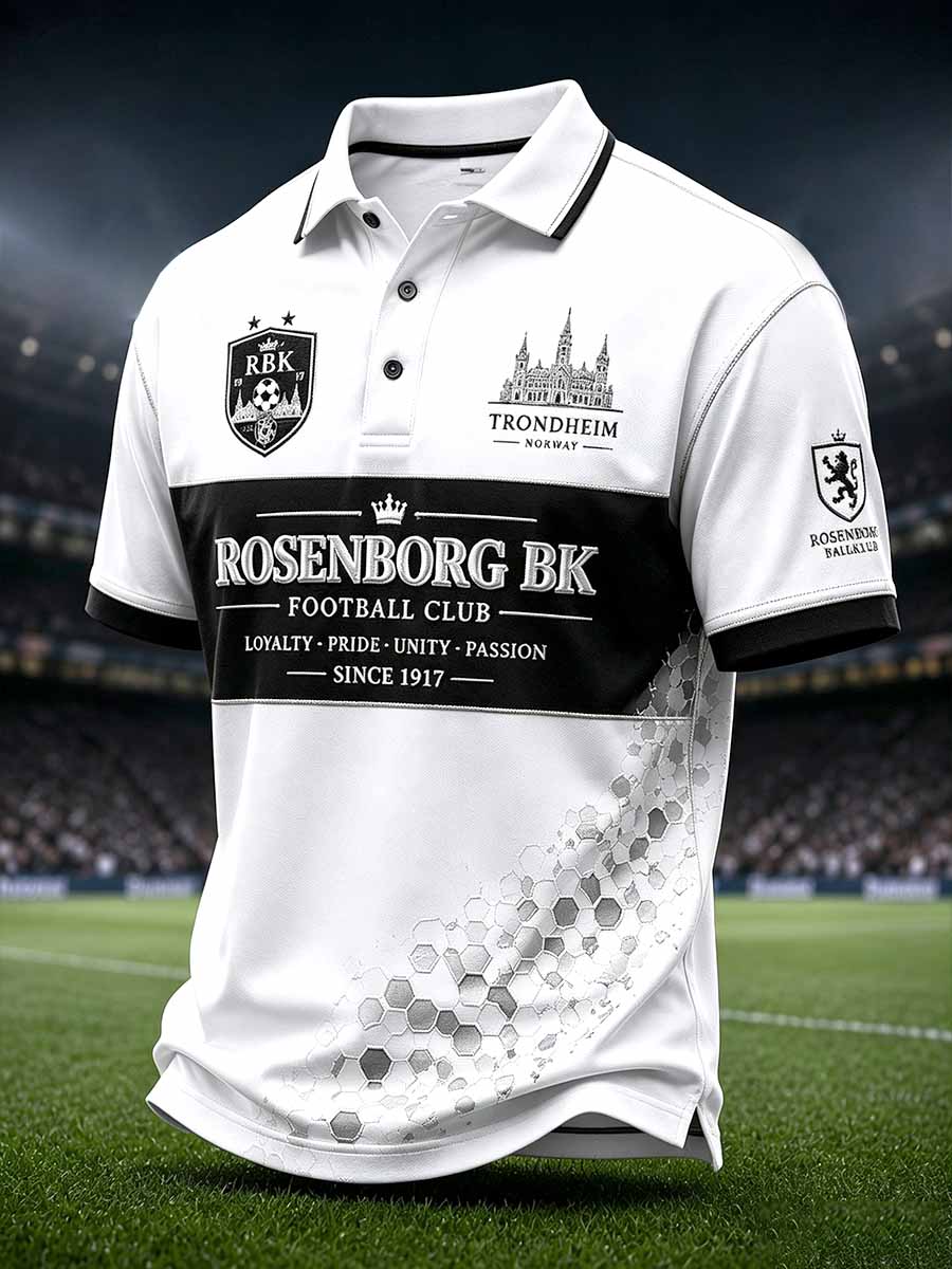 Menns Retro RBK fotballlag Grafisk utskrift Polo skjorte