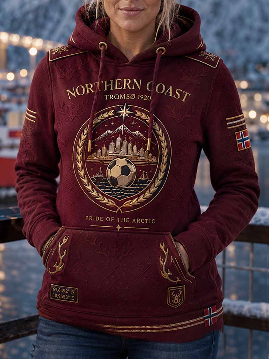 Tromsø fotballlag med trykt gensere
