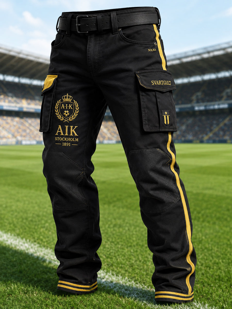 Herrbyxor för fotboll i AIK Stockholms 1891-heritagestil