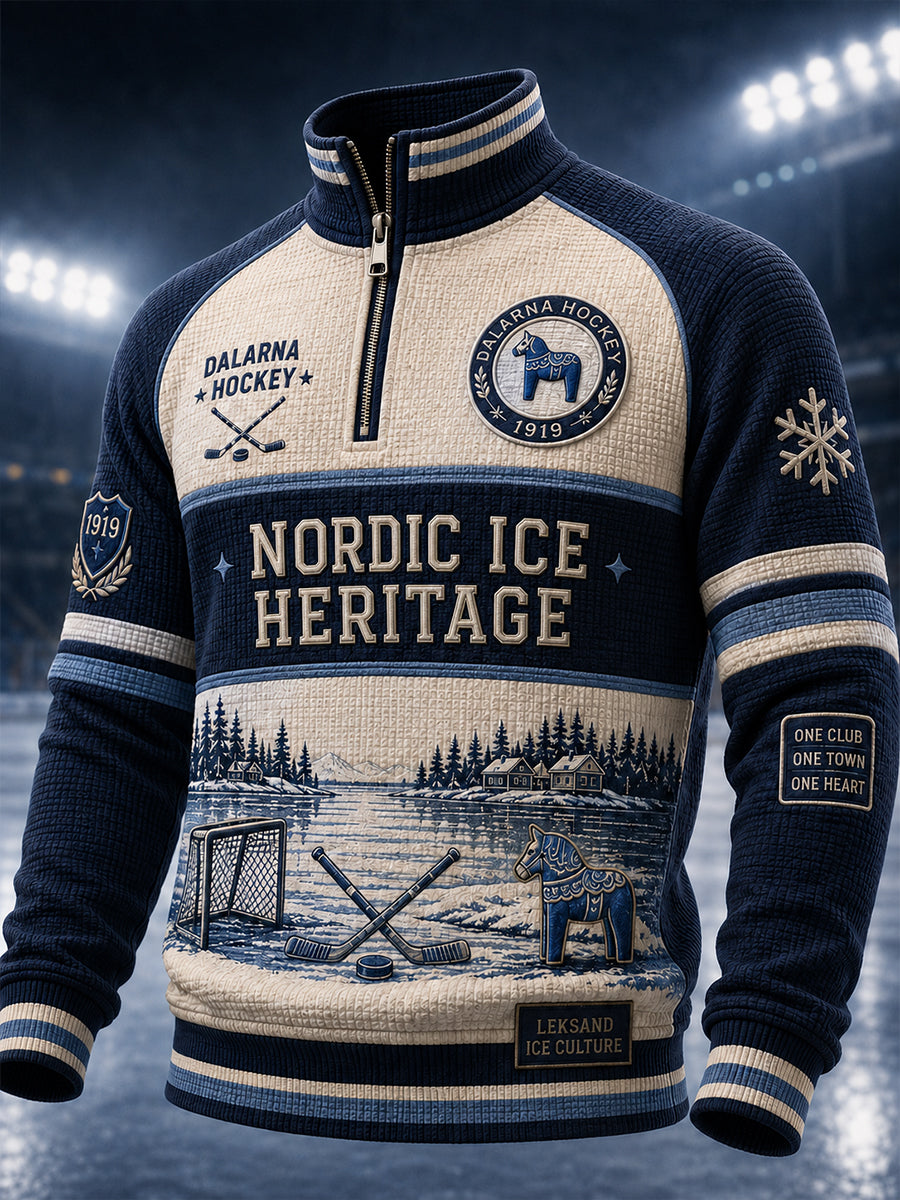 Herrligan avsnittet Svensk ishockey Leksands IF Fans Älskare Våffeltröja med lång ärm