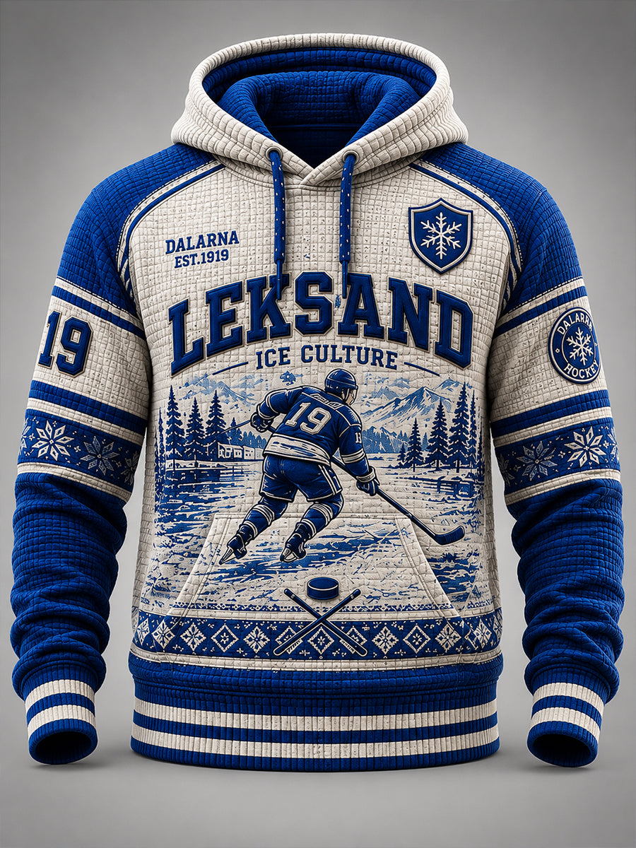 Herrligan av Leksands IF i ishockey – Överdimensionerad luvtröja med fallande axlar och fickor för fans och älskare