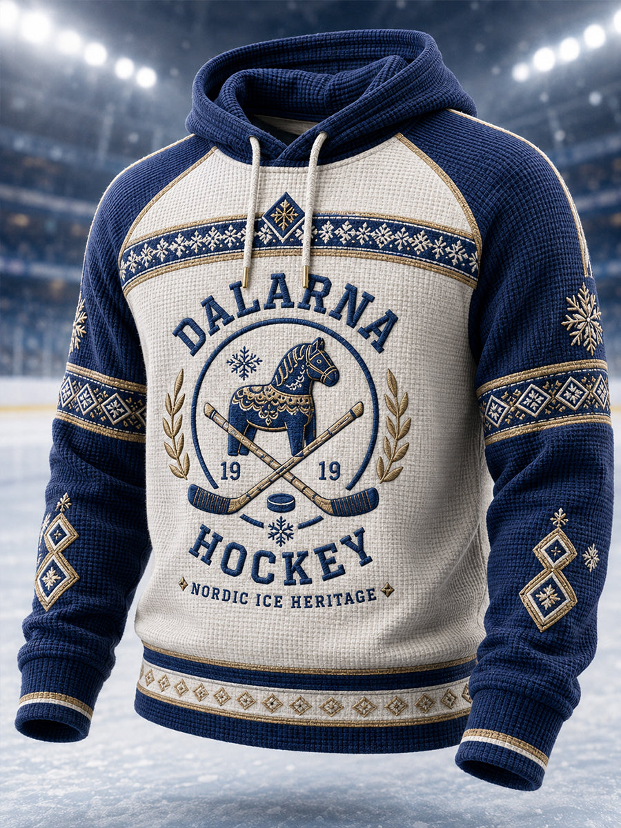 Herrligan av Leksands IF i ishockey – Överdimensionerad luvtröja med fallande axlar och fickor för fans och älskare
