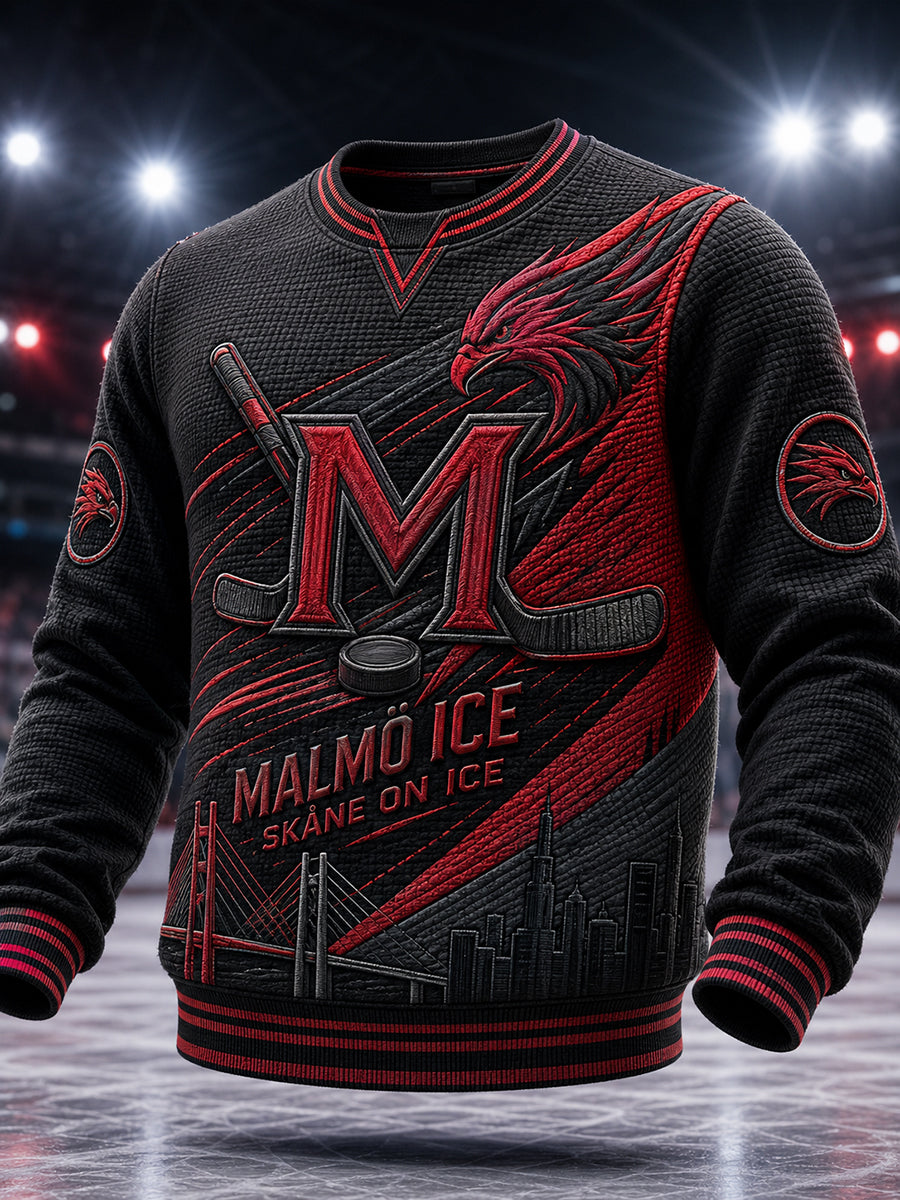 Herrarnas svenska ishockeytröja Malmö Redhawks – favorit för waffelmönstrade långärmade tröjor