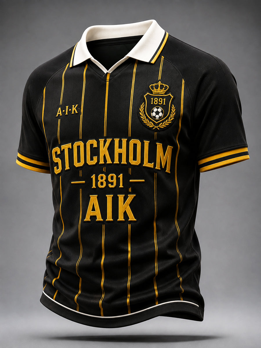 Herrtröja i AIK Stockholms 1891-heritagedesign för fotboll