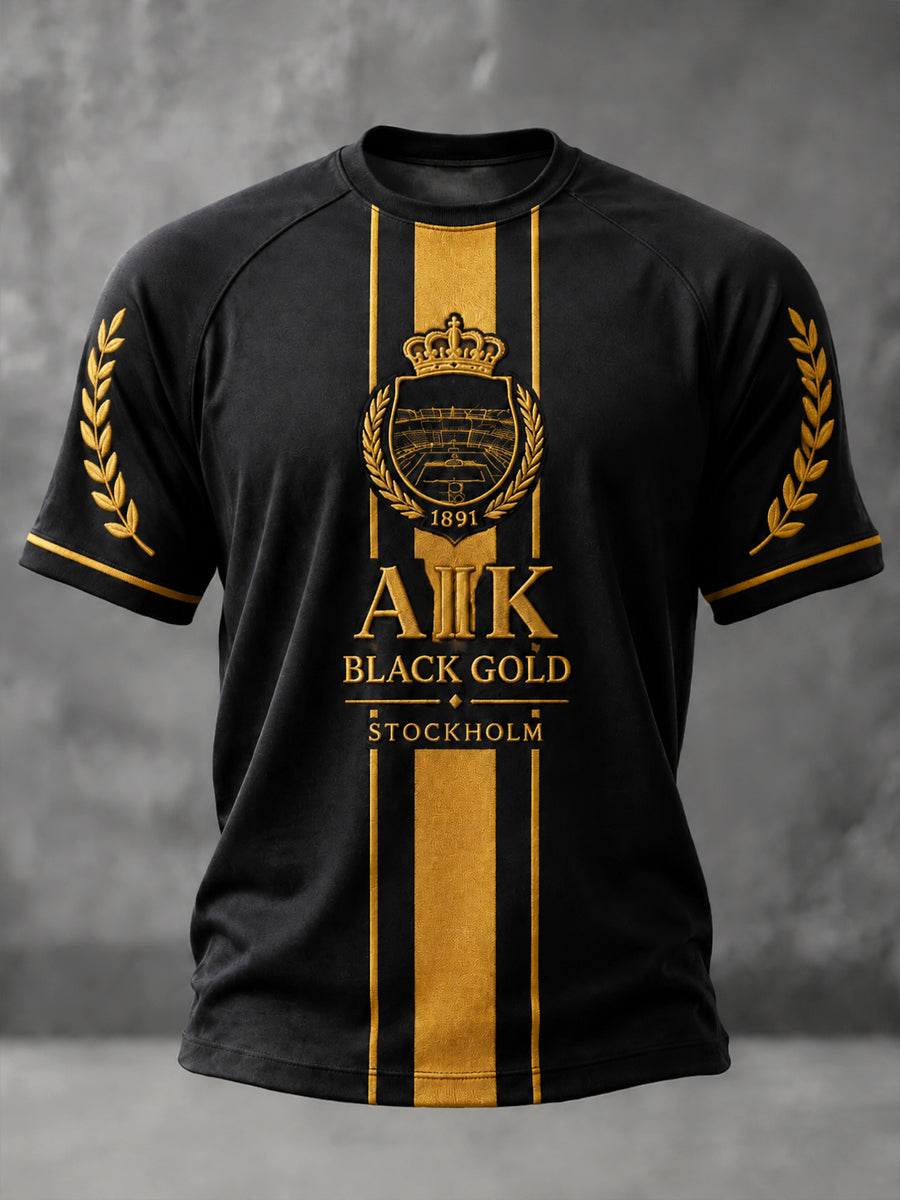 Herrtröja för fotboll från AIK, svart och guld, 1891