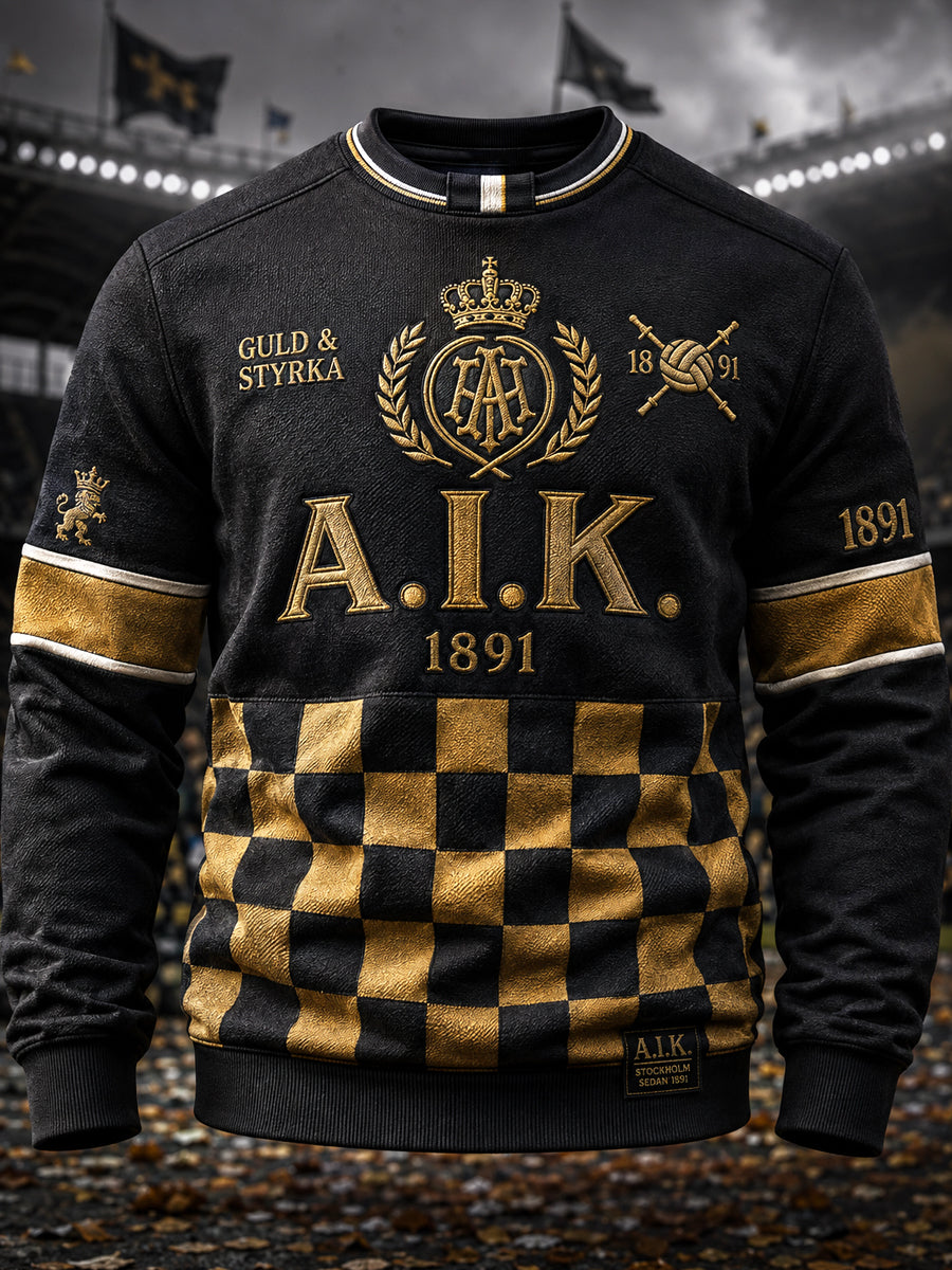Herrarnas AIK Stockholm 1891-historisk fotbollströja med huvudkläde