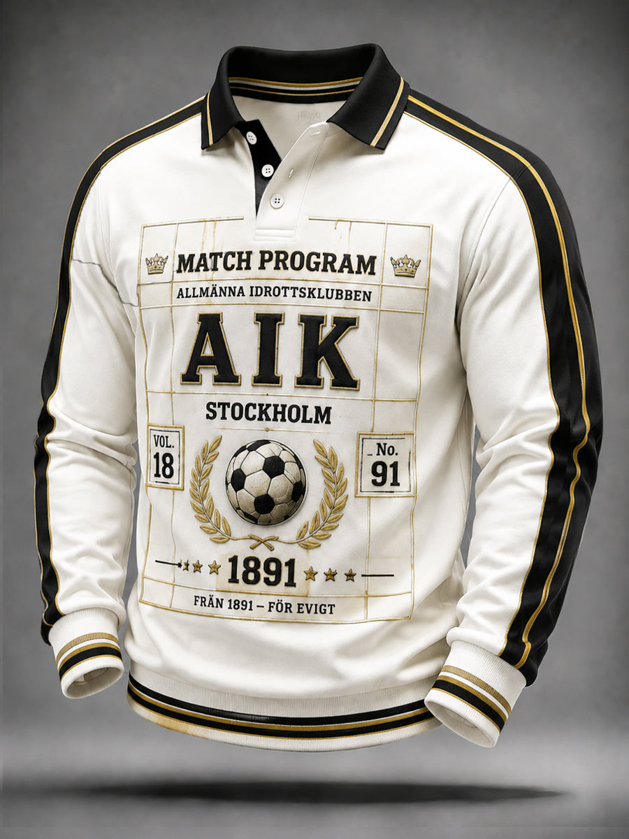 Herrpolotröja för matchdagen från AIK, svartgul