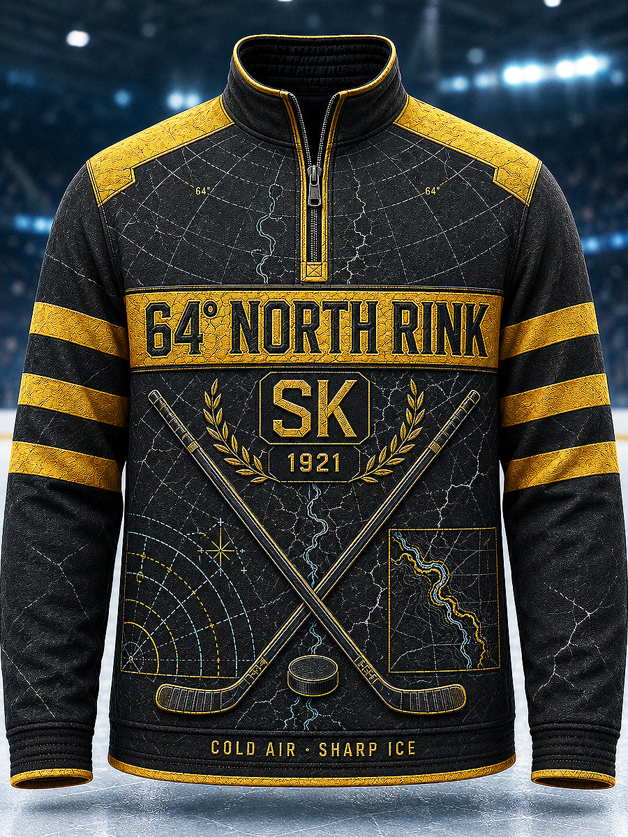 Herrskjortan Skellefteå AIK tryckt avslappnad sweatshirt med dragkedja