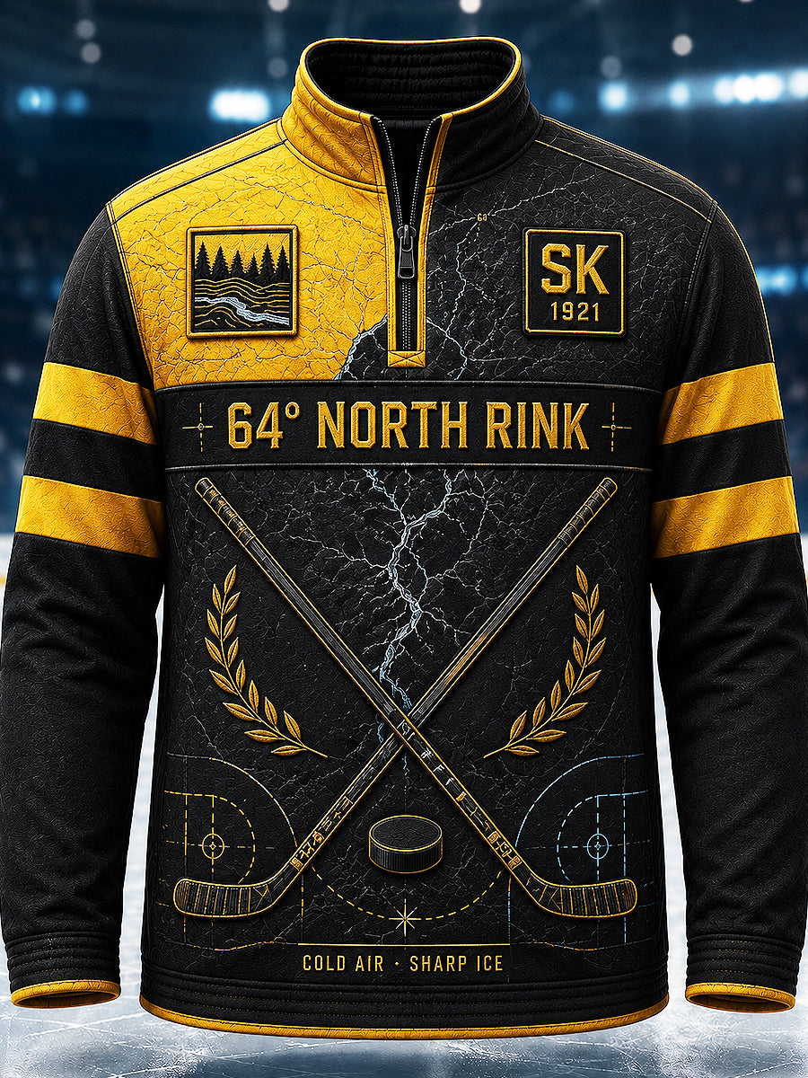 Herrskjortan Skellefteå AIK tryckt avslappnad sweatshirt med dragkedja