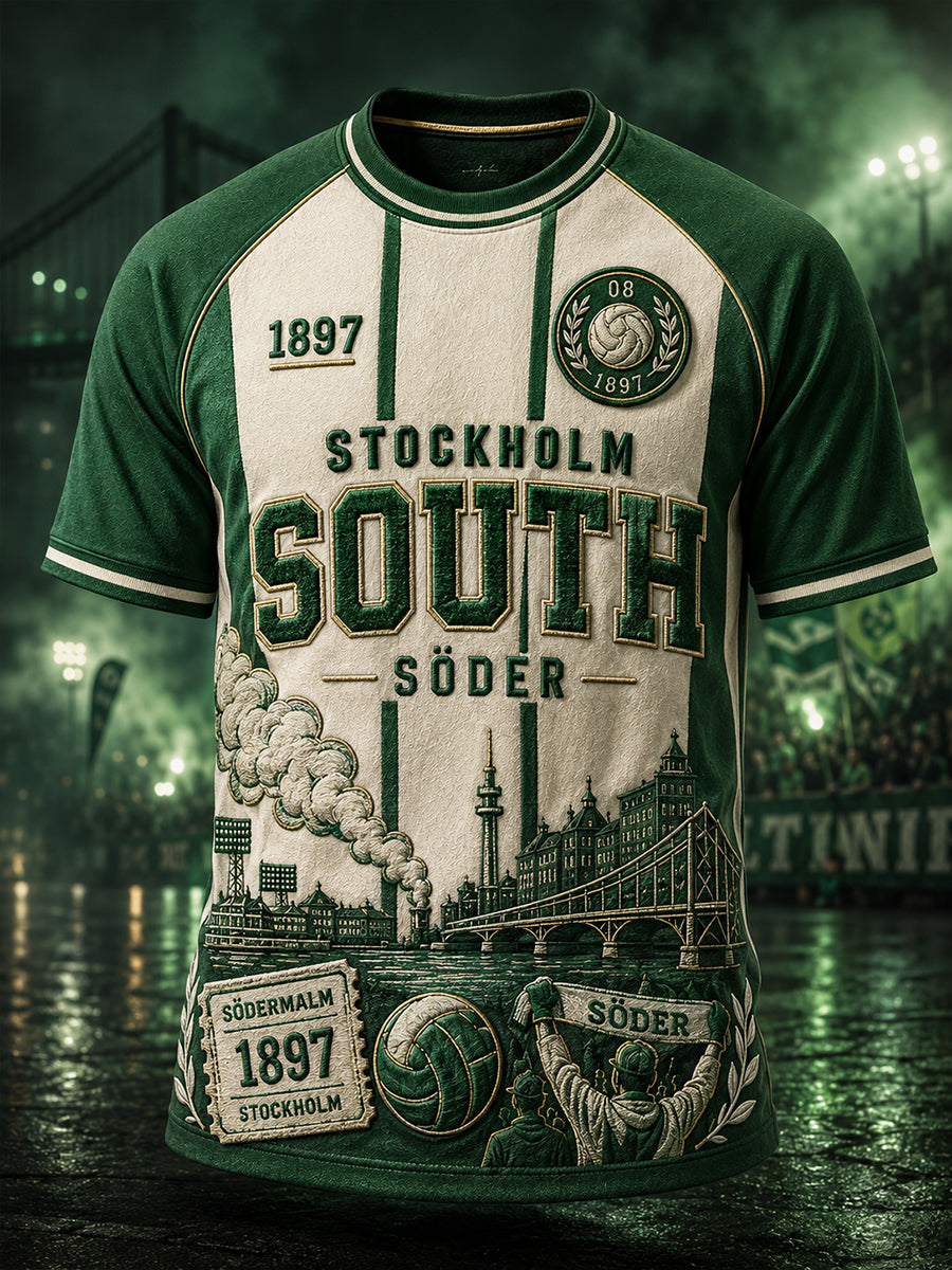Herrtröja i svensk fotboll – favorit för Hammarby-supportrar, kortärmad t-shirt