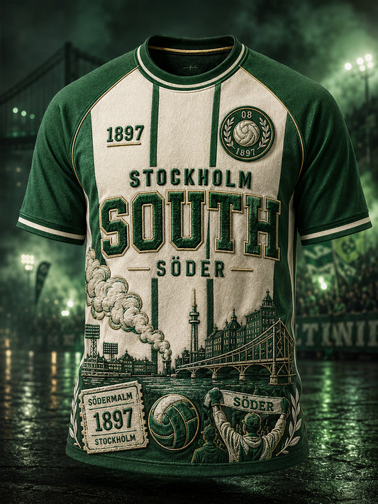 Herrtröja i svensk fotboll – favorit för Hammarby-supportrar, kortärmad t-shirt