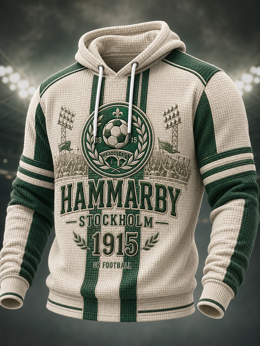 Herrlig dammuddare i svensk fotboll för Hammarby-fans, överdimensionerad huvtröja med fallande axlar och fickor