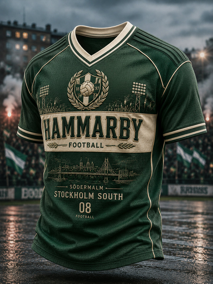 Herrarnas svenska fotboll Hammarby Fans älskare V-ringad t-shirt