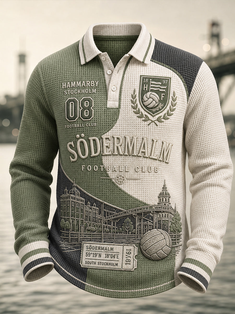 Herrarnas svenska fotbollströja för Hammarby-supportrar med lång ärm